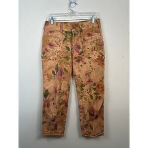 Pilcro The Wanderer Relaxed-Leg Watercolor Floral Canvas Pants Size 26 GUC